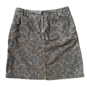 Vintage Eddie Bauer Women's Paisley Textured A-Line 100% Cotton Mini Skirt